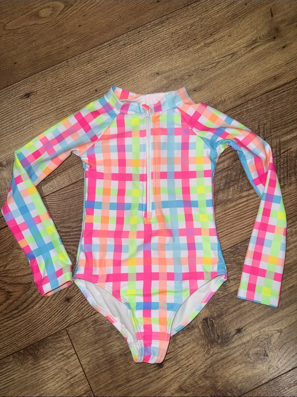 Kids Long Sleeve One-Piece Swimsuit - Bright Multi Colors